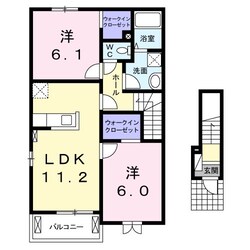 北松本駅 徒歩18分 2階の物件間取画像